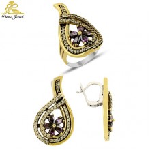 Gümüş Otantik Taşlı Set